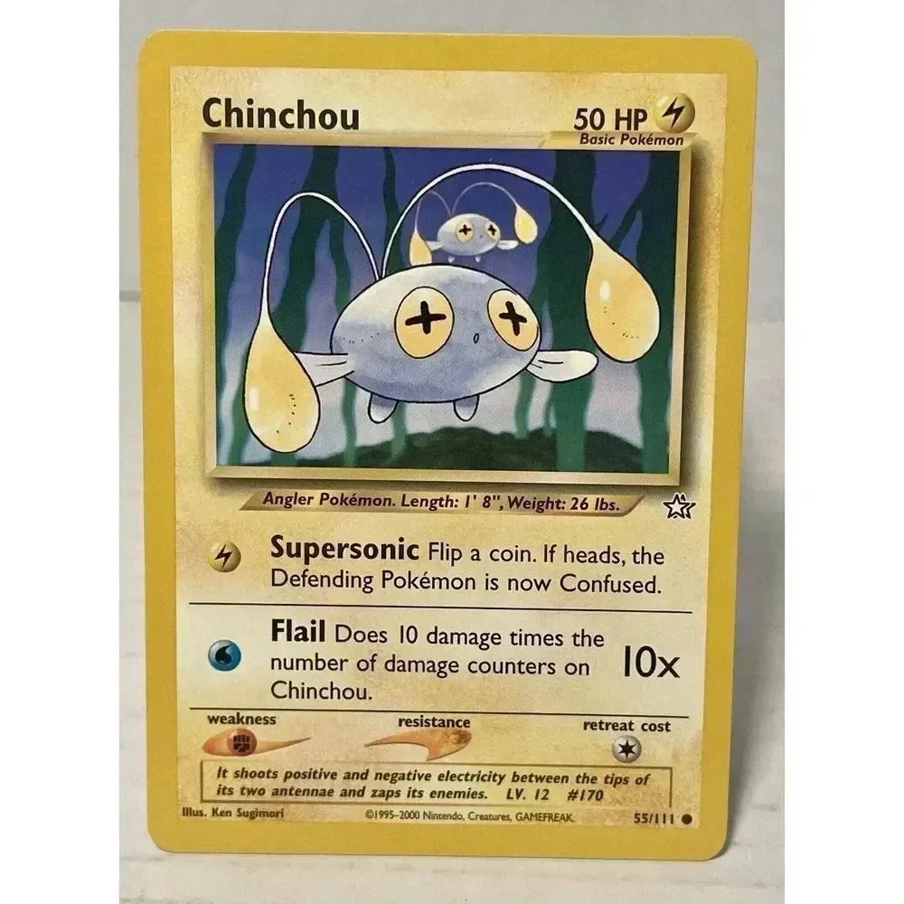 Chinchou Neo Genesis Set 55/111 Vintage Pokemon Card 2000 WOTC Non Halo LP‎